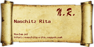 Naschitz Rita névjegykártya